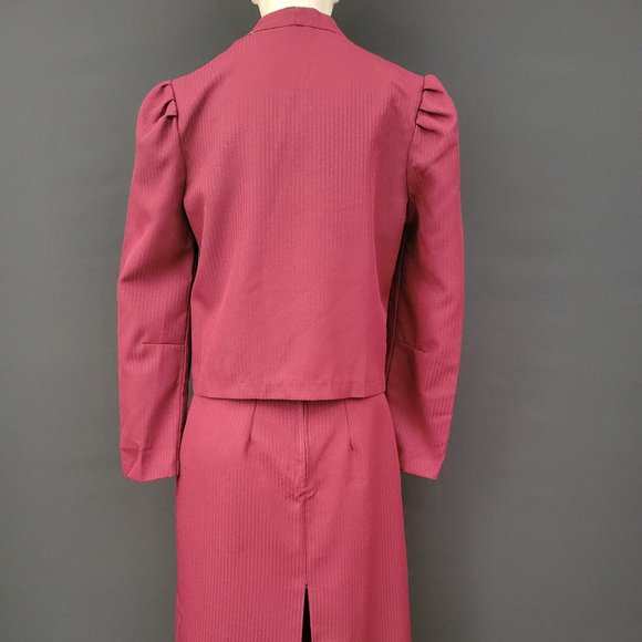 70s/80s Burgundy Skirt Suit - Picture 8 of 14